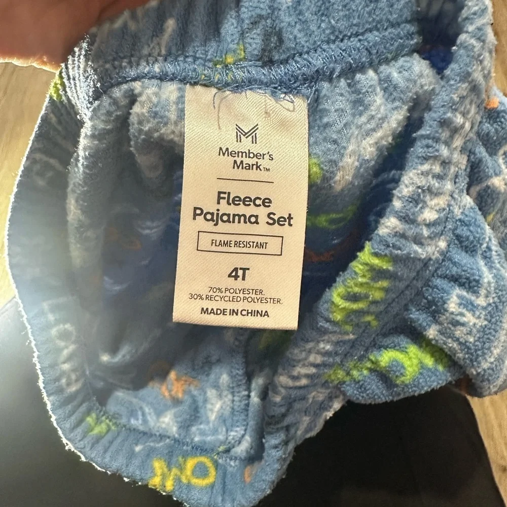 Blue Dino-Print Kids Pajama Bottoms
